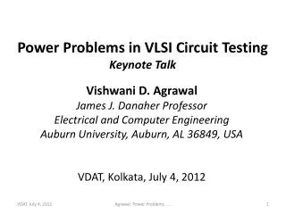 Power Problems in VLSI Circuit Testing Keynote Talk