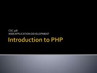 Introduction to PHP