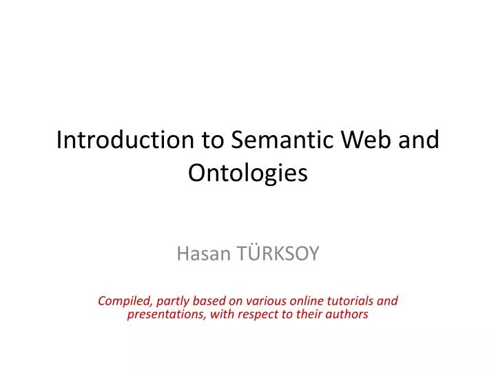 introduction to semantic web and ontologies