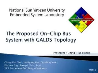 The Proposed On-Chip Bus System with GALDS Topology