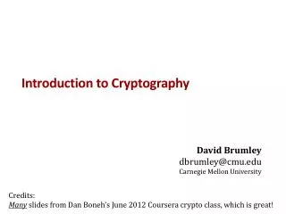 Introduction to Cryptography