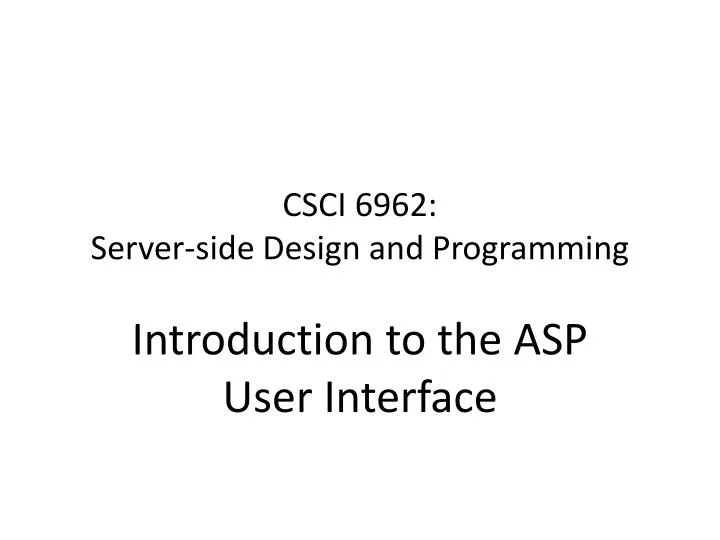 csci 6962 server side design and programming