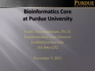 Bioinformatics Core at Purdue University