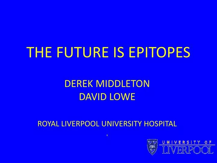 the future is epitopes