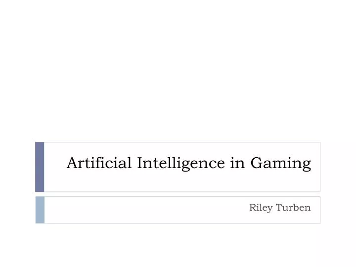 artificial intelligence in gaming