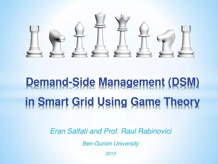 demand side management dsm in smart grid using game theory