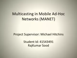 multicasting in mobile ad hoc networks manet