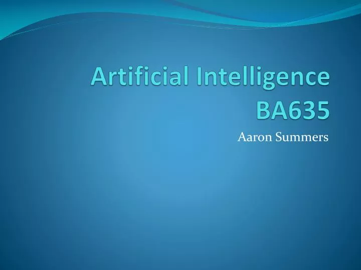 artificial intelligence ba635