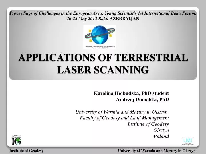 applications of terrestrial laser scanning