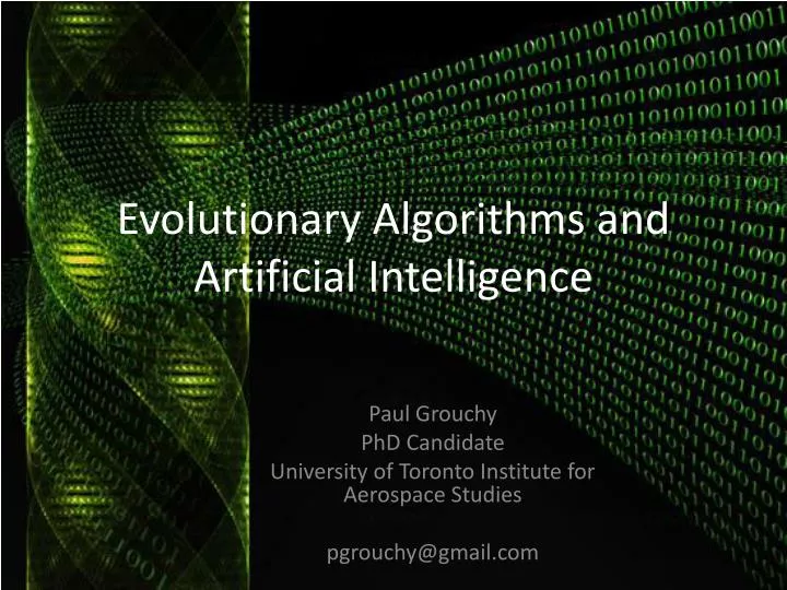 evolutionary algorithms and artificial intelligence