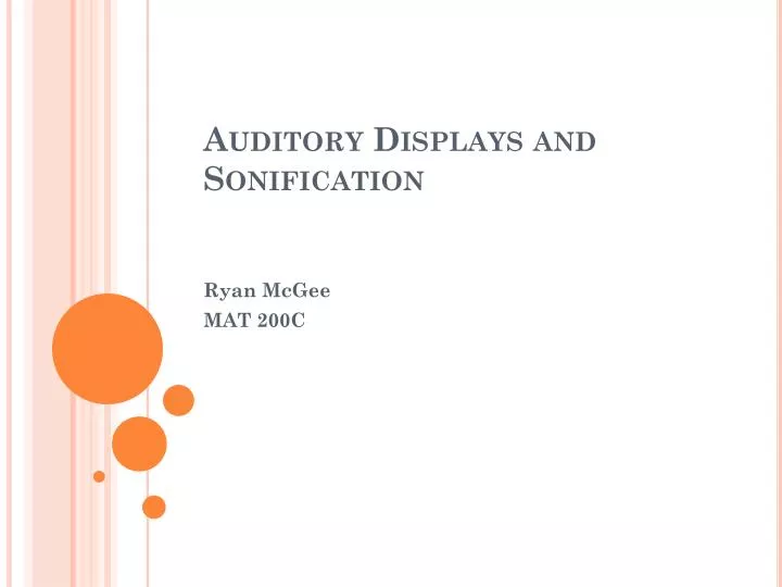 auditory displays and sonification
