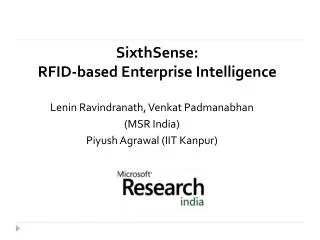 SixthSense: RFID-based Enterprise Intelligence