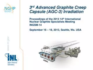 3 rd Advanced Graphite Creep Capsule (AGC-3) Irradiation