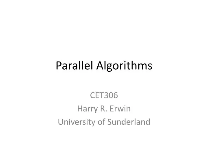 parallel algorithms