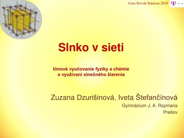 slnko v sieti t mov vyu ovanie fyziky a ch mie o vyu van slne n ho iarenia