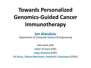 Towards Personalized Genomics-Guided Cancer Immunotherapy