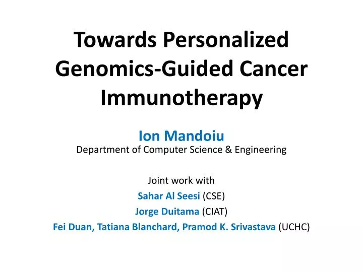 towards personalized genomics guided cancer immunotherapy