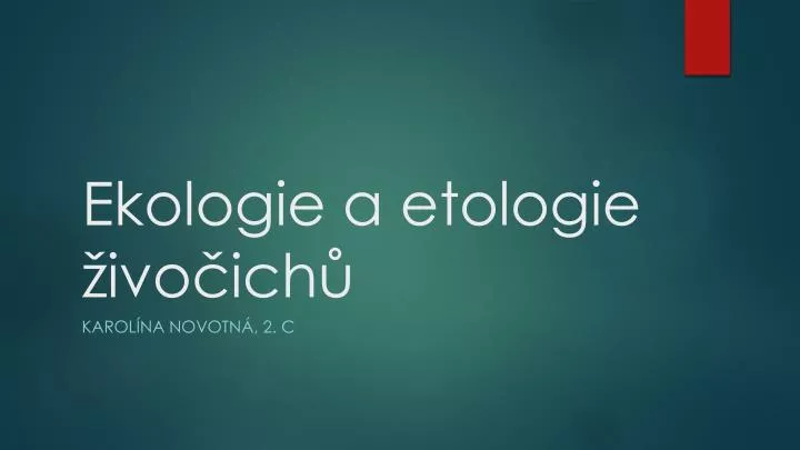 ekologie a etologie ivo ich