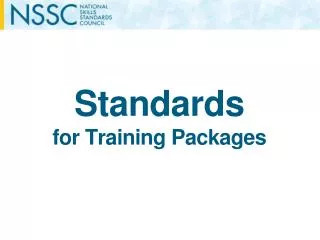 Standards for Training Packages