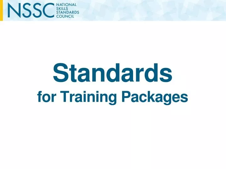 standards for training packages