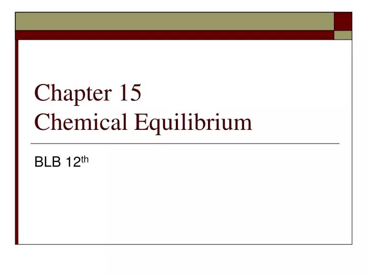 chapter 15 chemical equilibrium