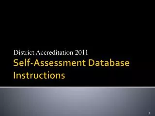 Self-Assessment Database Instructions