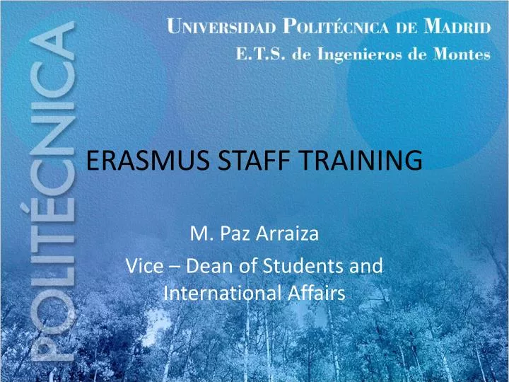 erasmus staff training