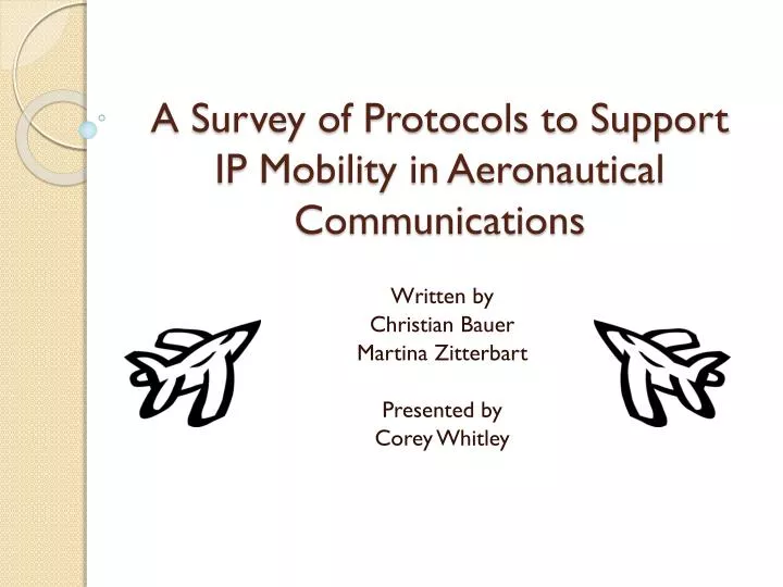 a survey of protocols to support ip mobility in aeronautical communications