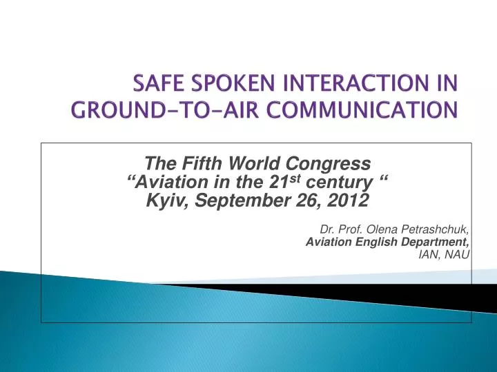safe spoken interaction in ground to air communication