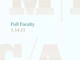 Full Faculty 1.14.11
