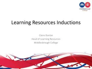Learning Resources Inductions