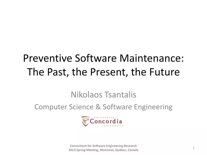 preventive software maintenance the past the present the future