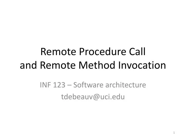 remote procedure call and remote method invocation
