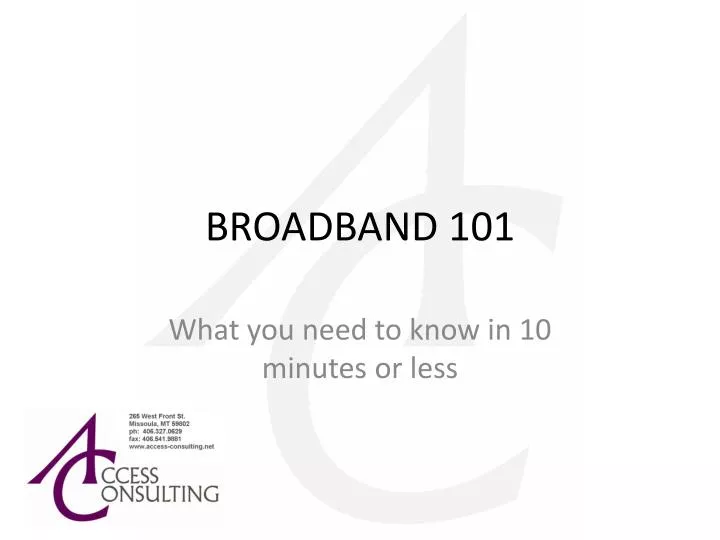 broadband 101