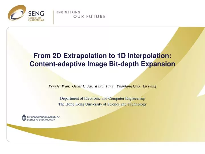 from 2d extrapolation to 1d interpolation content adaptive image bit depth expansion