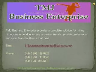 Hire A Limo Service London With Cheap Rates - TMJ Business E