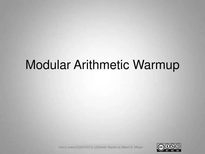 modular arithmetic warmup