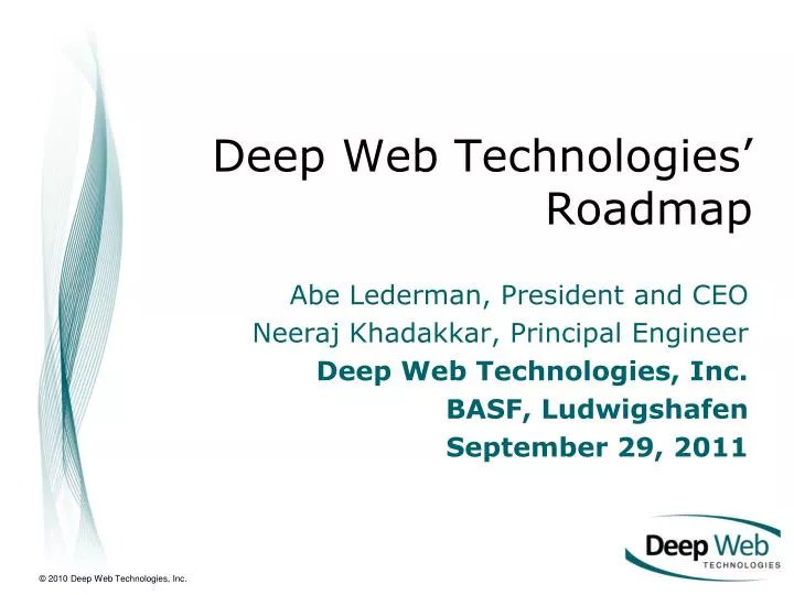 deep web technologies roadmap