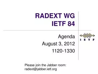 RADEXT WG IETF 84