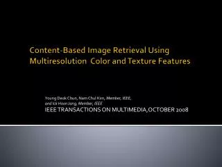 Content-Based Image Retrieval Using Multiresolution Color and Texture Features