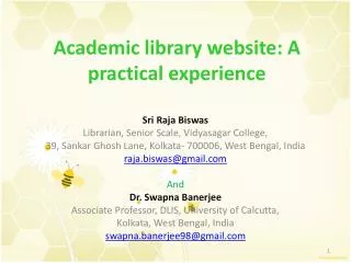 Academic library website: A practical experience