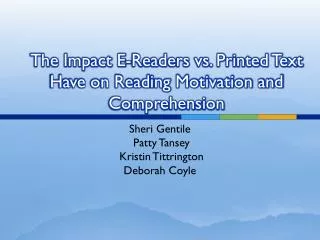 the impact e readers vs printed text have on reading motivation and comprehension