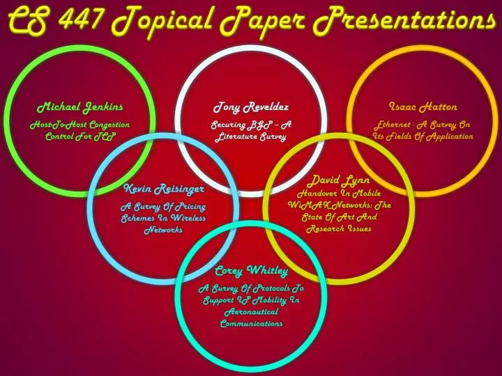 cs 447 topical paper presentations