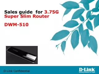 Sales guide for 3.75G Super Slim Router DWM-510