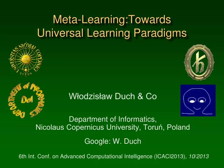meta learning towards universal learning paradigms