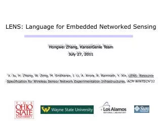 LENS: Language for Embedded Networked Sensing