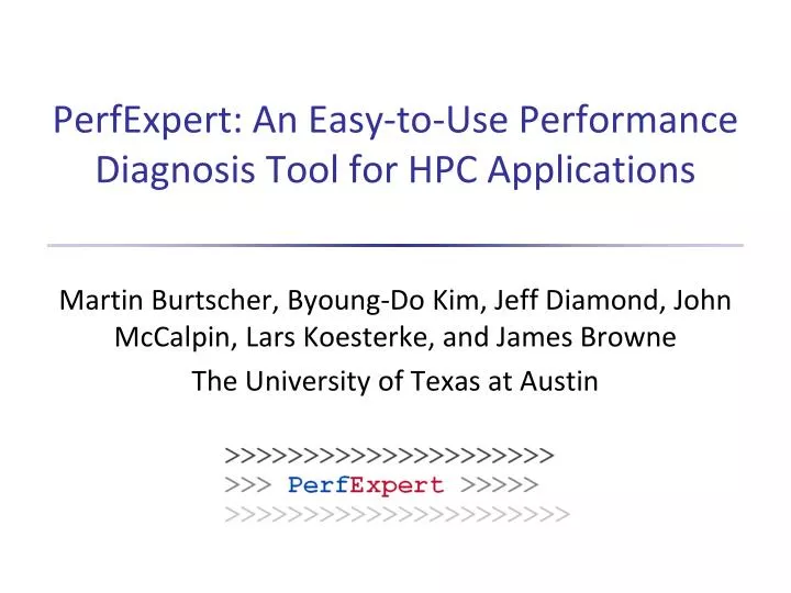 perfexpert an easy to use performance diagnosis tool for hpc applications