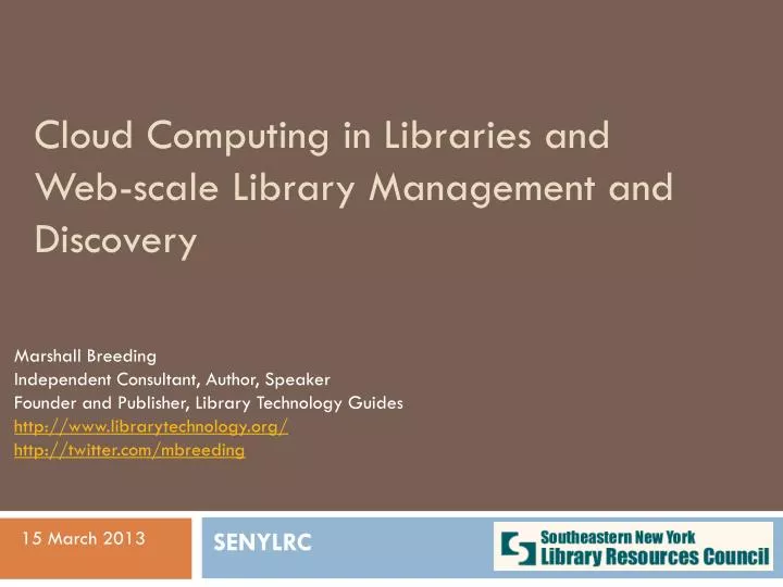 cloud computing in libraries and web scale library management and discovery