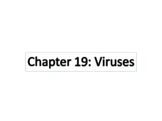 Chapter 19: Viruses