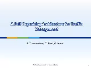 A Self-Organizing Architecture for Traffic Management